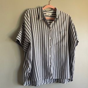 Madewell Striped Button-front Blouse Size Large
